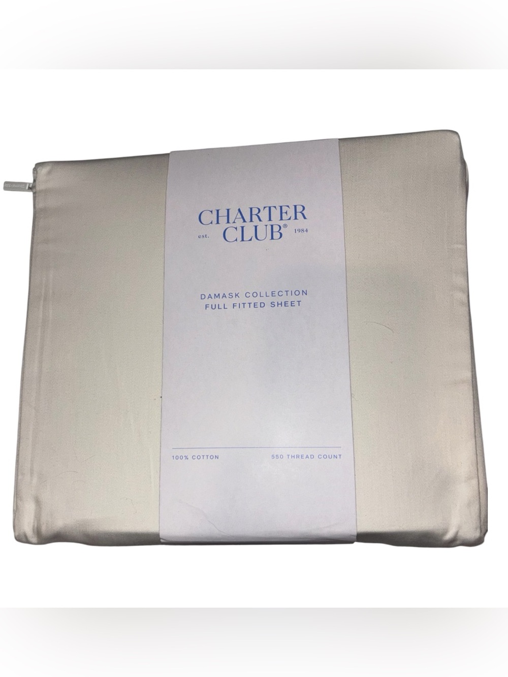 Charter Club Damask Collection 550 Thread Count 100% Cotton Full Fitted Sheet Iv